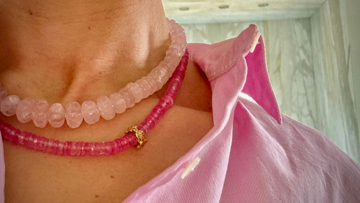 Pink Carved Necklace