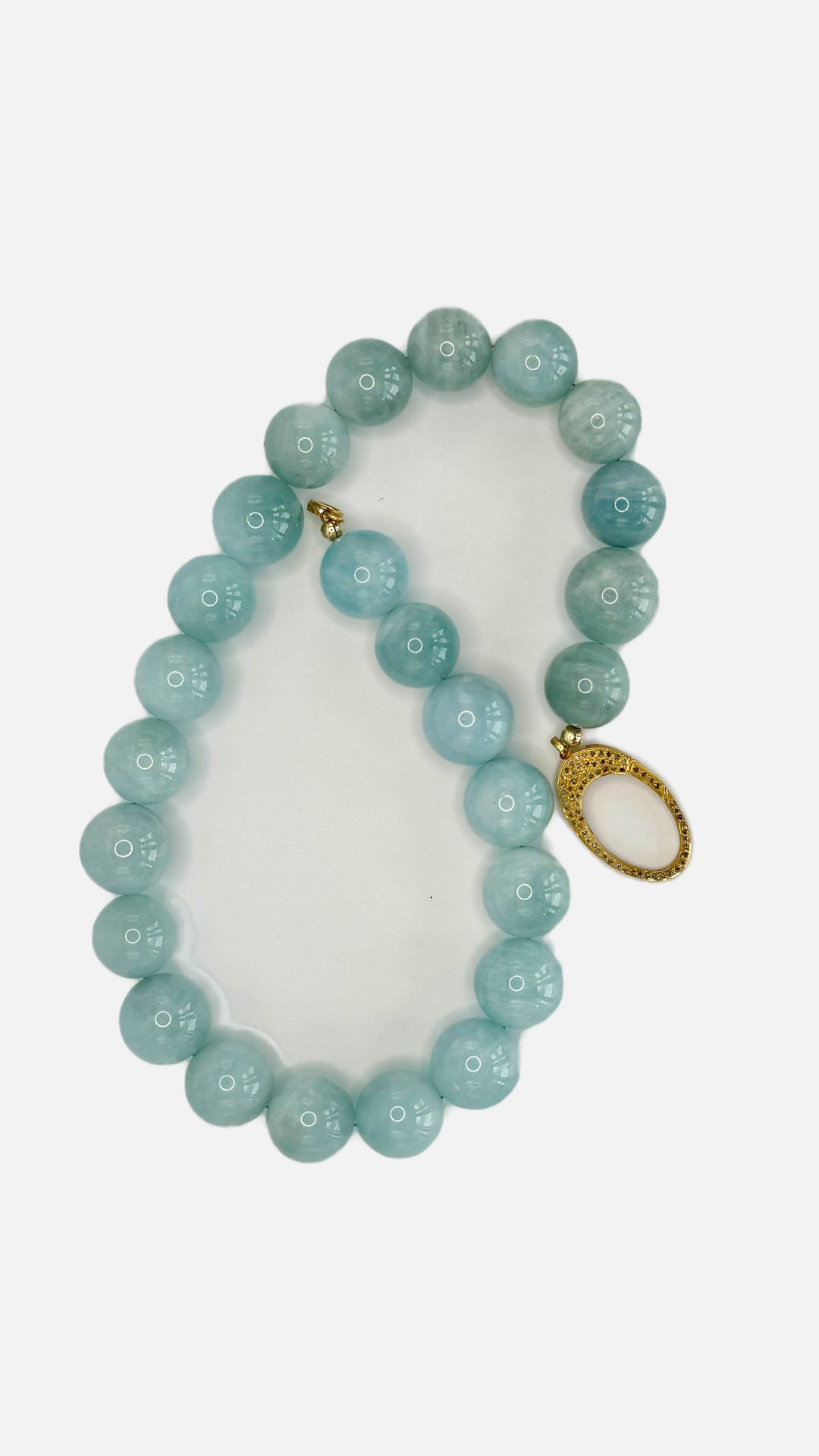 Amazonite Necklace with Pave Clasp