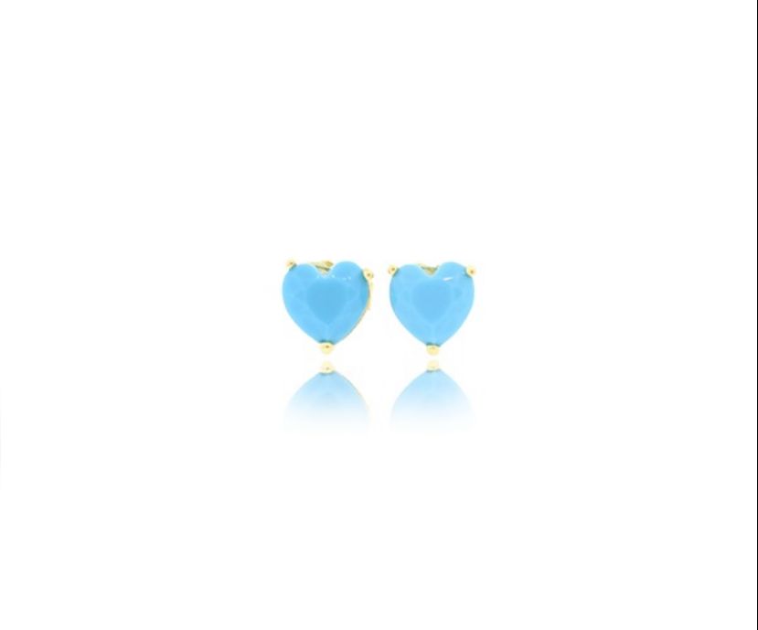 Turquoise Heart Stud Earring
